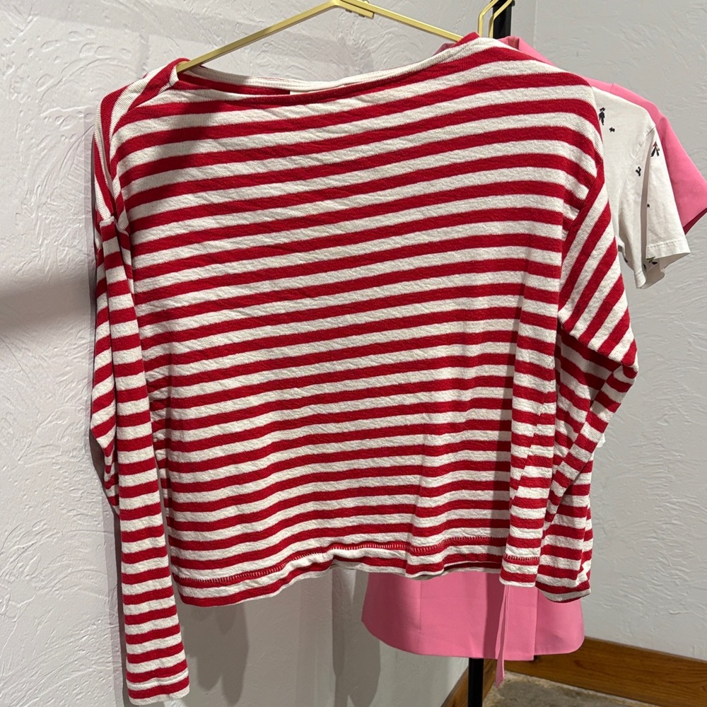 Universal Thread Red and White Striped Top